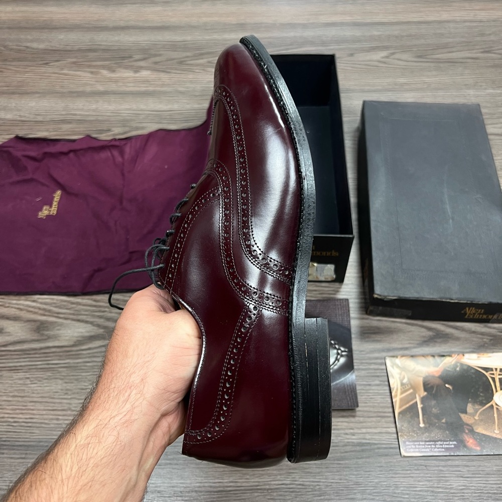 NEW Allen Edmonds Chester Burgundy Wingtip Oxfords 11.5 D - Picture 3 of 11